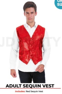 Adult Red Sequin Vest